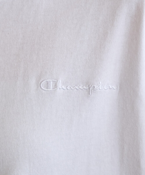 FREAK'S STORE(フリークスストア)の「限定展開 Champion × FREAK'S STORE/チャンピオン 別注 フリル袖 トップス(Tシャツ/カットソー・レディース・グリーン/ライトグレー/ブラック/ブルー/オフホワイト・フリ-)」の12枚目の写真