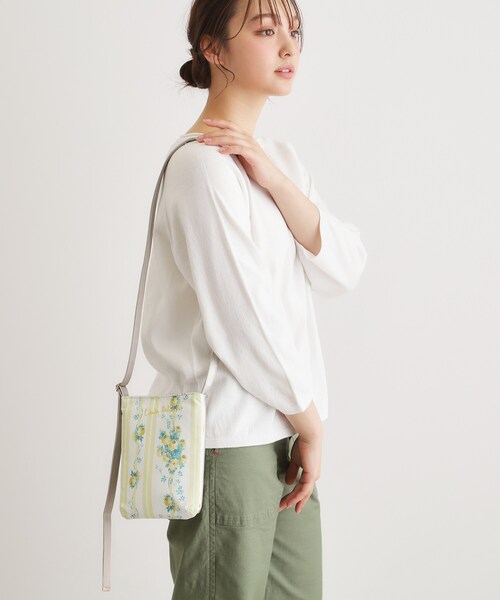 LAURA ASHLEY(ローラアシュレイ)の「ロザリーナ ストライプ柄 ミニ ショルダー(ショルダーバッグ・レディース・ピンク系5/ブルー系/イエロー系・00)」の1枚目の写真