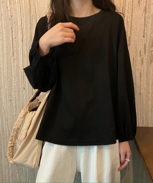 Flugge(フラッジー)の「袖ギャザーロングスリーブカットソー(Tシャツ/カットソー・レディース・パープル/ブルー/ブラック/イエロー/ホワイト・FREE)」の10枚目の写真