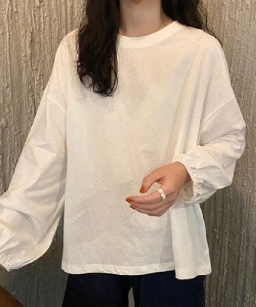 Flugge(フラッジー)の「袖ギャザーロングスリーブカットソー(Tシャツ/カットソー・レディース・パープル/ブルー/ブラック/イエロー/ホワイト・FREE)」の19枚目の写真