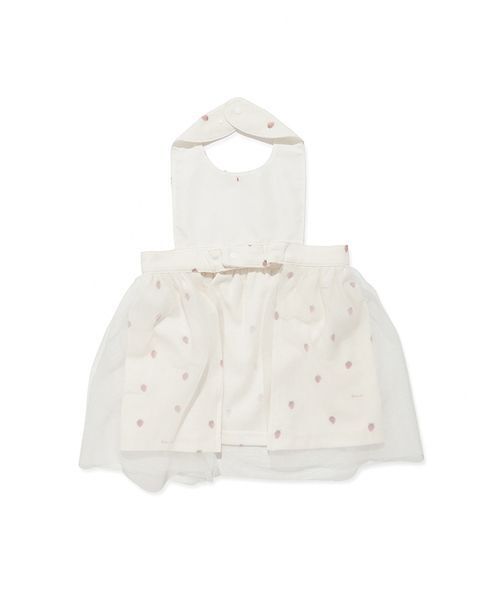 gelato pique(ジェラートピケ)の「【BABY】ストロベリー柄チュールお食事エプロン(スタイ/よだれかけ・キッズ・オフホワイト・F)」の6枚目の写真