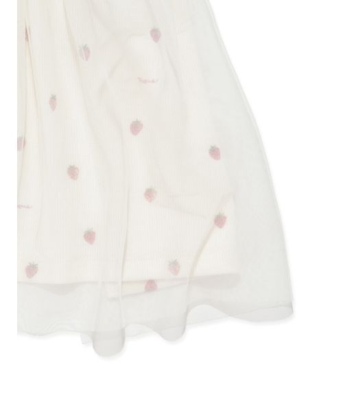 gelato pique(ジェラートピケ)の「【BABY】ストロベリー柄チュールお食事エプロン(スタイ/よだれかけ・キッズ・オフホワイト・F)」の9枚目の写真