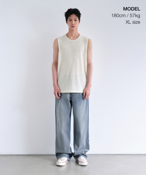 MUSINSA STANDARD（ムシンサスタンダード）の「クロシェスリーブレストップ [アイボリー]（Tシャツ/カットソー・メンズ・その他・XX-LARGE/X-LARGE/LARGE/MEDIUM/XXX-LARGE/SMALL）」の10枚目の写真
