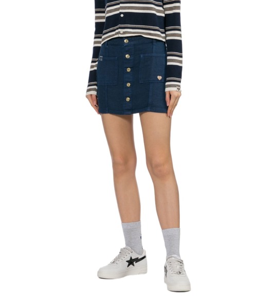 A BATHING APE(アベイシングエイプ)の「LINEN SKIRT(スカート・レディース・ベージュ/ネイビー・SMALL/X-SMALL)」の6枚目の写真
