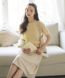 NEUNA | 【韓国select item】ウールクルーネックハーフスリーブセーター(ニット/セーター)