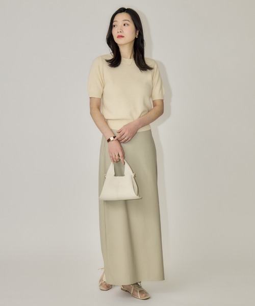 NEUNA(ヌナ)の「【韓国select item】ウールクルーネックハーフスリーブセーター(ニット/セーター・レディース・アイボリー/ベージュ/グレー・FREE)」の4枚目の写真