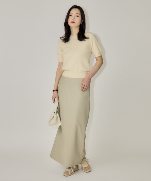 NEUNA(ヌナ)の「【韓国select item】ウールクルーネックハーフスリーブセーター(ニット/セーター・レディース・アイボリー/ベージュ/グレー・FREE)」の6枚目の写真