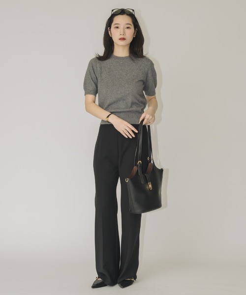 NEUNA(ヌナ)の「【韓国select item】ウールクルーネックハーフスリーブセーター(ニット/セーター・レディース・アイボリー/ベージュ/グレー・FREE)」の9枚目の写真