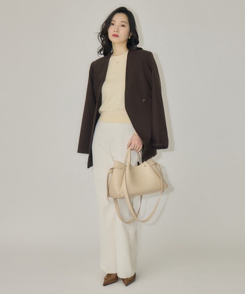 NEUNA(ヌナ)の「【韓国select item】ウールクルーネックハーフスリーブセーター(ニット/セーター・レディース・アイボリー/ベージュ/グレー・FREE)」の13枚目の写真