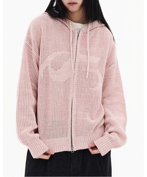 F.ILLUMINATE(フィルミネイト)の「【UNISEX】Filluminate/メッシュニットジップ(パーカー・レディース・ブラック/ブルー/ピンク・SMALL/MEDIUM)」の3枚目の写真