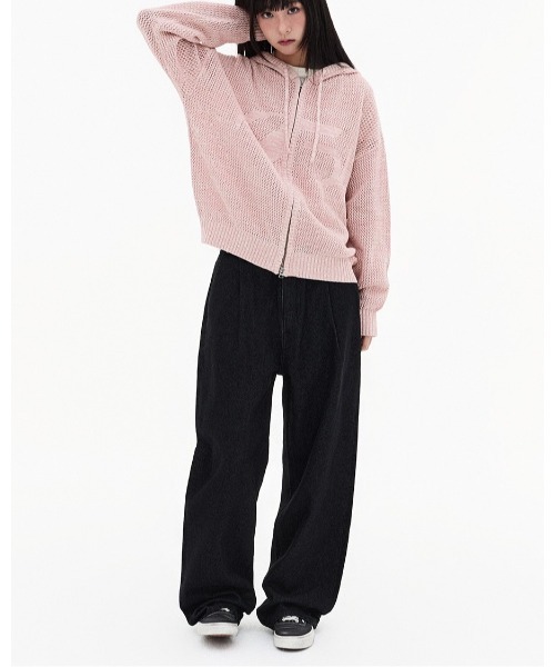 F.ILLUMINATE(フィルミネイト)の「【UNISEX】Filluminate/メッシュニットジップ(パーカー・レディース・ブラック/ブルー/ピンク・SMALL/MEDIUM)」の4枚目の写真