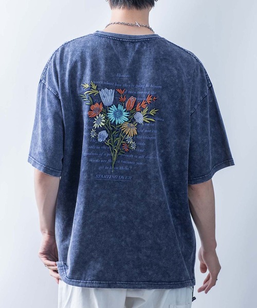 NOIZY（ノイジー）の「various logo designs T-shirt / デザインパッチ バックプリント刺繍 半袖 Tシャツ ピグメントTシャツ（Tシャツ/カットソー・メンズ・ホワイト/ネイビー/ブラック・MEDIUM/LARGE）」の3枚目の写真