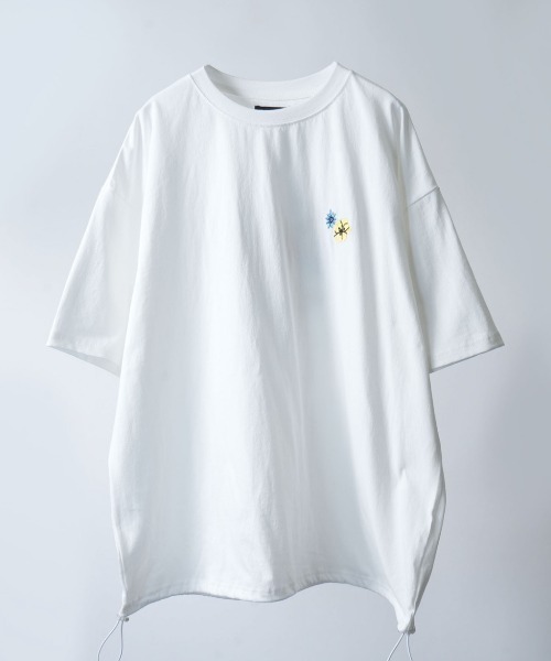 NOIZY（ノイジー）の「various logo designs T-shirt / デザインパッチ バックプリント刺繍 半袖 Tシャツ ピグメントTシャツ（Tシャツ/カットソー・メンズ・ホワイト/ネイビー/ブラック・MEDIUM/LARGE）」の4枚目の写真