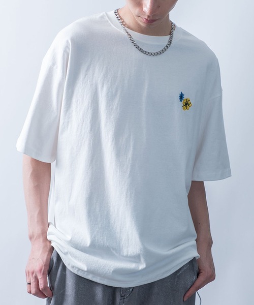 NOIZY（ノイジー）の「various logo designs T-shirt / デザインパッチ バックプリント刺繍 半袖 Tシャツ ピグメントTシャツ（Tシャツ/カットソー・メンズ・ホワイト/ネイビー/ブラック・MEDIUM/LARGE）」の10枚目の写真