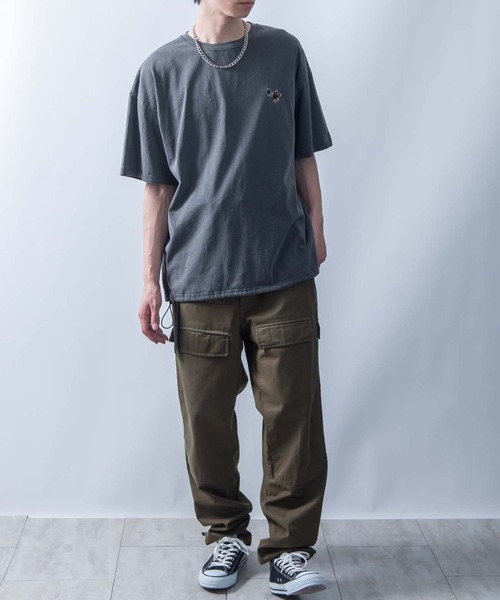 NOIZY（ノイジー）の「various logo designs T-shirt / デザインパッチ バックプリント刺繍 半袖 Tシャツ ピグメントTシャツ（Tシャツ/カットソー・メンズ・ホワイト/ネイビー/ブラック・MEDIUM/LARGE）」の15枚目の写真