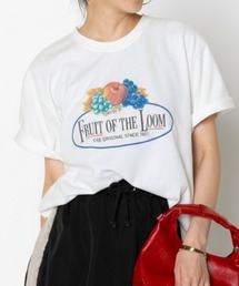 【FRUIT OF THE LOOM×UNDOVE】別注 レトロロゴビックTシャツ (フルーツオブザルーム/FTL/フルーツロゴ/ビンテージロゴ/フルーツTシャツ/フルーツ柄/ゆったりT/配色/有/UVカット/抗菌防臭/吸水速乾/ストレッチ)