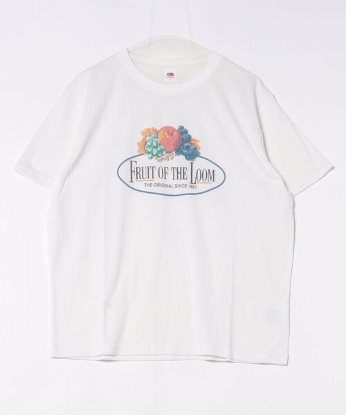 FRUIT OF THE LOOM(フルーツオブザルーム)の「【FRUIT OF THE LOOM×UNDOVE】別注 レトロロゴビックTシャツ (フルーツオブザルーム/FTL/フルーツロゴ/ビンテージロゴ/フルーツTシャツ/フルーツ柄/ゆったりT/配色/有/UVカット/抗菌防臭/吸水速乾/ストレッチ)(Tシャツ/カットソー・レディース・チャコール/ホワイト・SMALL/MEDIUM/LARGE)」の4枚目の写真
