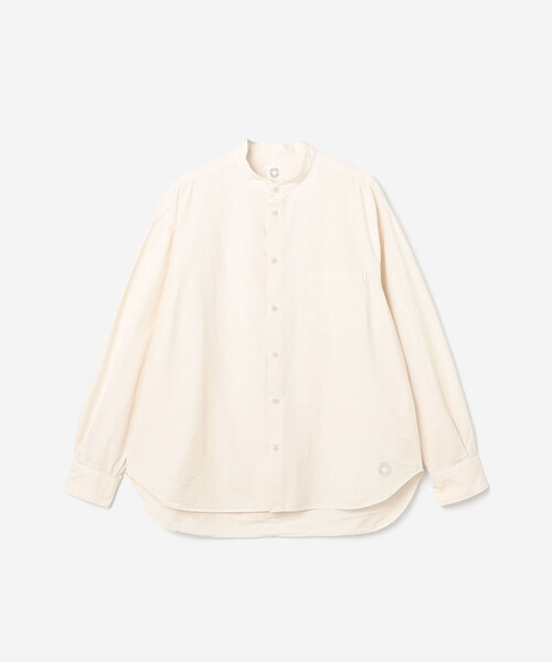 ORCIVAL(オーシバル)の「ORCIVAL | ガーメントダイ バンドカラー長袖シャツ MEN(シャツ/ブラウス・メンズ・ベージュ系その他/オフホワイト/ブラック系その他/ブルー・4/5)」の2枚目の写真