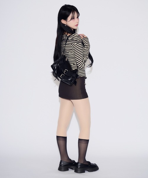 tinkerend(ティンカーエンド)の「Cargo Mini Skirt Pants / カーゴミニスカートパンツ(スカート・レディース・ブラック・FREE)」の9枚目の写真