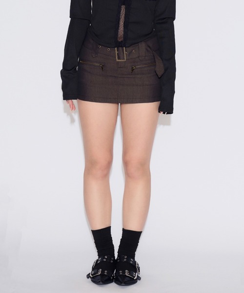 tinkerend(ティンカーエンド)の「Cargo Mini Skirt Pants / カーゴミニスカートパンツ(スカート・レディース・ブラック・FREE)」の10枚目の写真