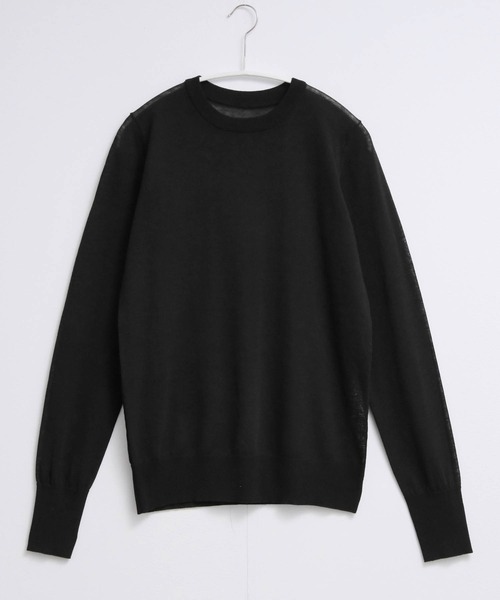 for/c（フォーシー）の「[新色追加]クルーネックシアーニット【サスティナブル】（ニット/セーター・レディース・チャコールグレー/ピンク/ライトグレー/ブラック/オフホワイト/ブラウン・L/LL/M）」の12枚目の写真