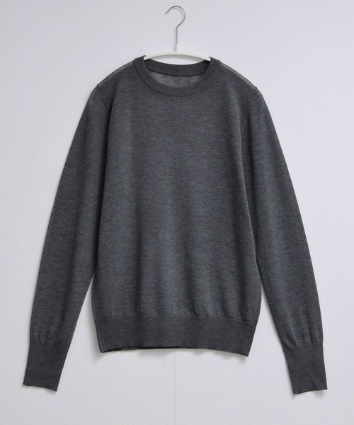 for/c（フォーシー）の「[新色追加]クルーネックシアーニット【サスティナブル】（ニット/セーター・レディース・チャコールグレー/ピンク/ライトグレー/ブラック/オフホワイト/ブラウン・L/LL/M）」の13枚目の写真