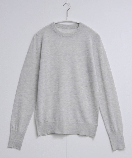 for/c（フォーシー）の「[新色追加]クルーネックシアーニット【サスティナブル】（ニット/セーター・レディース・チャコールグレー/ピンク/ライトグレー/ブラック/オフホワイト/ブラウン・L/LL/M）」の14枚目の写真