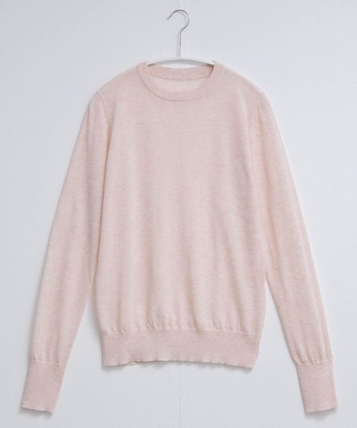 for/c（フォーシー）の「[新色追加]クルーネックシアーニット【サスティナブル】（ニット/セーター・レディース・チャコールグレー/ピンク/ライトグレー/ブラック/オフホワイト/ブラウン・L/LL/M）」の8枚目の写真