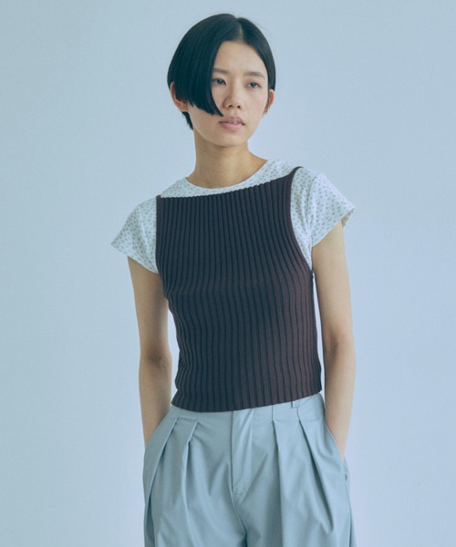 EN NEUME（エンノイム）の「【Set Up】Petit Flower Tee（Tシャツ/カットソー・レディース・オートミール/オフホワイト/杢グレー・FREE）」の11枚目の写真