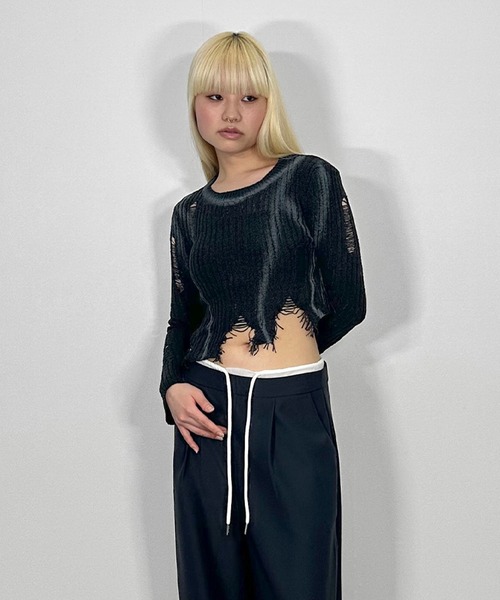定価42900円ASKyy レイヤードニット アシンメトリー ドメスティック