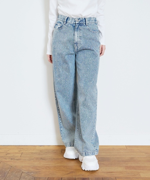 LOVETOXIC（ラブトキシック）の「オシャ映えストーンデニムパンツ（デニムパンツ・キッズ・ライトグレー/ライトブルー/グレー/ブルー・S:140cm/M:150cm/130cm/L:160cm）」の5枚目の写真