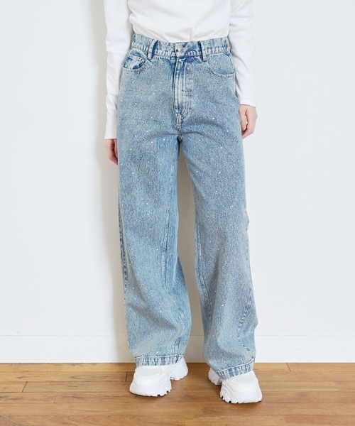 LOVETOXIC（ラブトキシック）の「オシャ映えストーンデニムパンツ（デニムパンツ・キッズ・ライトグレー/ライトブルー/グレー/ブルー・S:140cm/M:150cm/130cm/L:160cm）」の6枚目の写真
