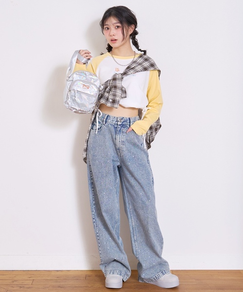 LOVETOXIC（ラブトキシック）の「オシャ映えストーンデニムパンツ（デニムパンツ・キッズ・ライトグレー/ライトブルー/グレー/ブルー・S:140cm/M:150cm/130cm/L:160cm）」の7枚目の写真