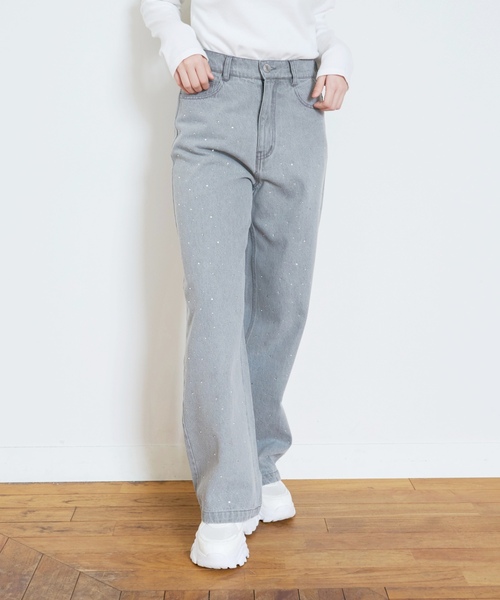 LOVETOXIC（ラブトキシック）の「オシャ映えストーンデニムパンツ（デニムパンツ・キッズ・ライトグレー/ライトブルー/グレー/ブルー・S:140cm/M:150cm/130cm/L:160cm）」の10枚目の写真
