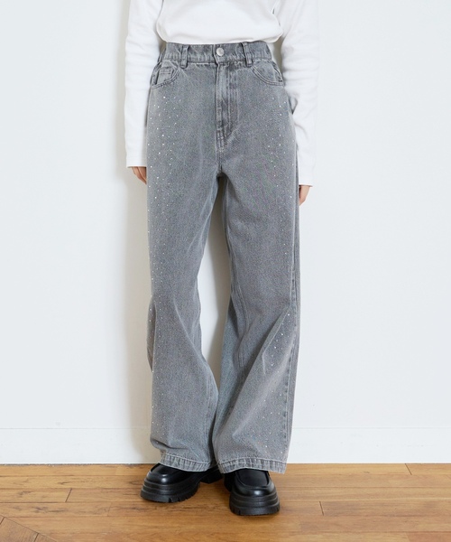 LOVETOXIC（ラブトキシック）の「オシャ映えストーンデニムパンツ（デニムパンツ・キッズ・ライトグレー/ライトブルー/グレー/ブルー・S:140cm/M:150cm/130cm/L:160cm）」の14枚目の写真
