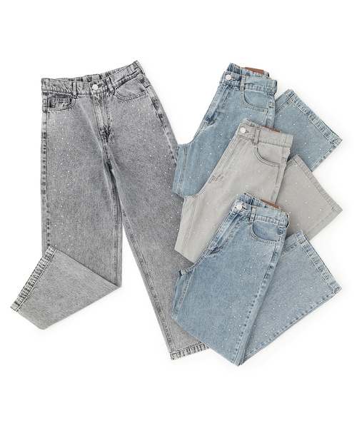 LOVETOXIC（ラブトキシック）の「オシャ映えストーンデニムパンツ（デニムパンツ・キッズ・ライトグレー/ライトブルー/グレー/ブルー・S:140cm/M:150cm/130cm/L:160cm）」の15枚目の写真