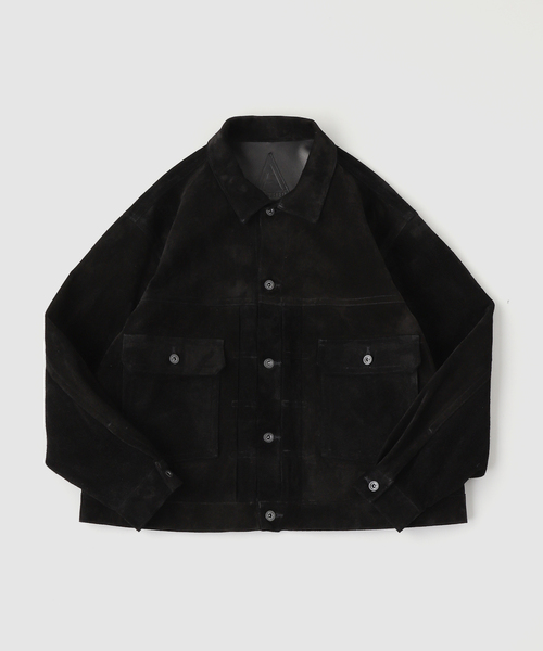 A LEATHER / エーレザー TRUCKER JACKET-SUEDE（ライダースジャケット