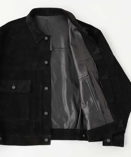A LEATHER / エーレザー TRUCKER JACKET-SUEDE（ライダースジャケット