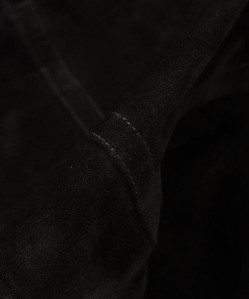A LEATHER(エーレザー)の「A LEATHER / エーレザー TRUCKER JACKET-SUEDE(ライダースジャケット・メンズ・ブラック・MEDIUM)」の5枚目の写真