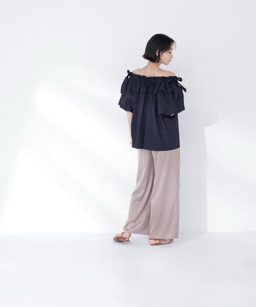 NATURAL BEAUTY BASIC(ナチュラルビューティーベーシック)の「【Oggi.jp掲載】◇ショルダーリボンブラウス(シャツ/ブラウス・レディース・オレンジ/ブラック/オフホワイト/ブルー・FREE)」の8枚目の写真