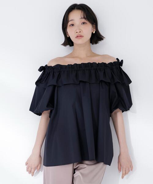 NATURAL BEAUTY BASIC(ナチュラルビューティーベーシック)の「【Oggi.jp掲載】◇ショルダーリボンブラウス(シャツ/ブラウス・レディース・オレンジ/ブラック/オフホワイト/ブルー・FREE)」の11枚目の写真