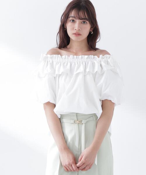 NATURAL BEAUTY BASIC（ナチュラルビューティーベーシック）の「【Oggi.jp掲載】◇ショルダーリボンブラウス（シャツ/ブラウス・レディース・オレンジ/ブラック/オフホワイト/ブルー・FREE）」の9枚目の写真