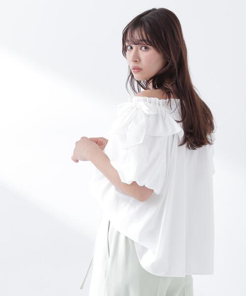 NATURAL BEAUTY BASIC（ナチュラルビューティーベーシック）の「【Oggi.jp掲載】◇ショルダーリボンブラウス（シャツ/ブラウス・レディース・オレンジ/ブラック/オフホワイト/ブルー・FREE）」の11枚目の写真