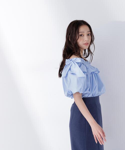 NATURAL BEAUTY BASIC（ナチュラルビューティーベーシック）の「【Oggi.jp掲載】◇ショルダーリボンブラウス（シャツ/ブラウス・レディース・オレンジ/ブラック/オフホワイト/ブルー・FREE）」の18枚目の写真