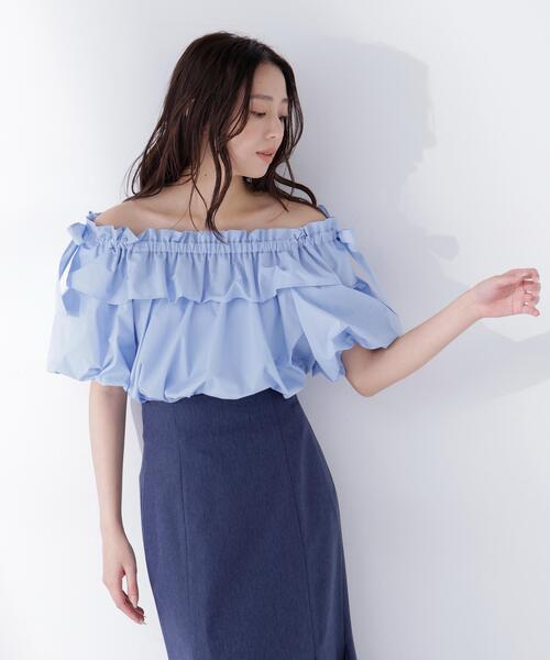 NATURAL BEAUTY BASIC（ナチュラルビューティーベーシック）の「【Oggi.jp掲載】◇ショルダーリボンブラウス（シャツ/ブラウス・レディース・オレンジ/ブラック/オフホワイト/ブルー・FREE）」の20枚目の写真