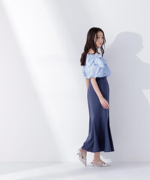 NATURAL BEAUTY BASIC（ナチュラルビューティーベーシック）の「【Oggi.jp掲載】◇ショルダーリボンブラウス（シャツ/ブラウス・レディース・オレンジ/ブラック/オフホワイト/ブルー・FREE）」の21枚目の写真