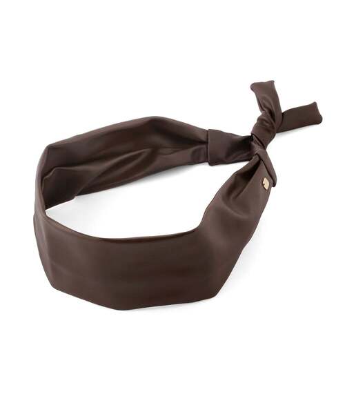 ANEMONE（アネモネ）の「レザー調ターバン（ヘアバンド・レディース・ブラウン/ブラック/ワイン・FREE）」の4枚目の写真