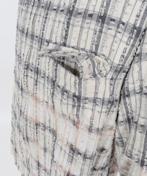 ADAM PATEK(アダムパテック)の「ms6438-short length bleached check zipup shirt ジップアップシャツ(AP2615012)(シャツ/ブラウス・メンズ・ブラック/ホワイト・2/1)」の17枚目の写真