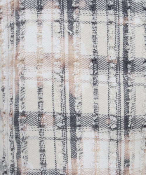 ADAM PATEK(アダムパテック)の「ms6438-short length bleached check zipup shirt ジップアップシャツ(AP2615012)(シャツ/ブラウス・メンズ・ブラック/ホワイト・2/1)」の18枚目の写真