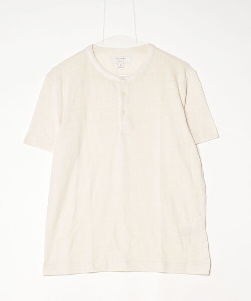 BANANA REPUBLIC FACTORY STORE(バナナリパブリック ファクトリーストア)の「BANANA REPUBLIC FACTORY STORE リネンブレンド ヘンリーTシャツ(Tシャツ/カットソー・メンズ・カーキ/アイボリー・S/M/L/XL)」の4枚目の写真